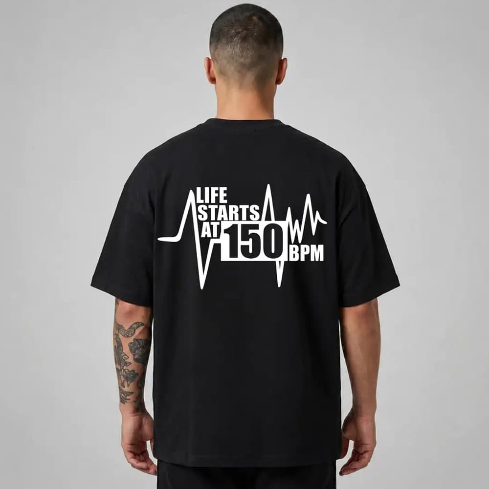 Oversize Premium T-Shirt 150BPM - Siyah