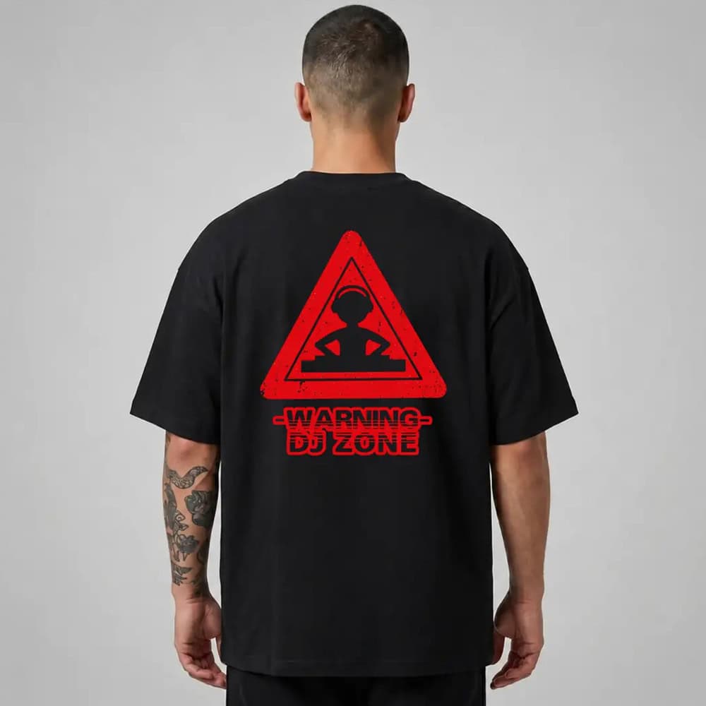 Oversize Premium T-Shirt Dj Zone - Siyah