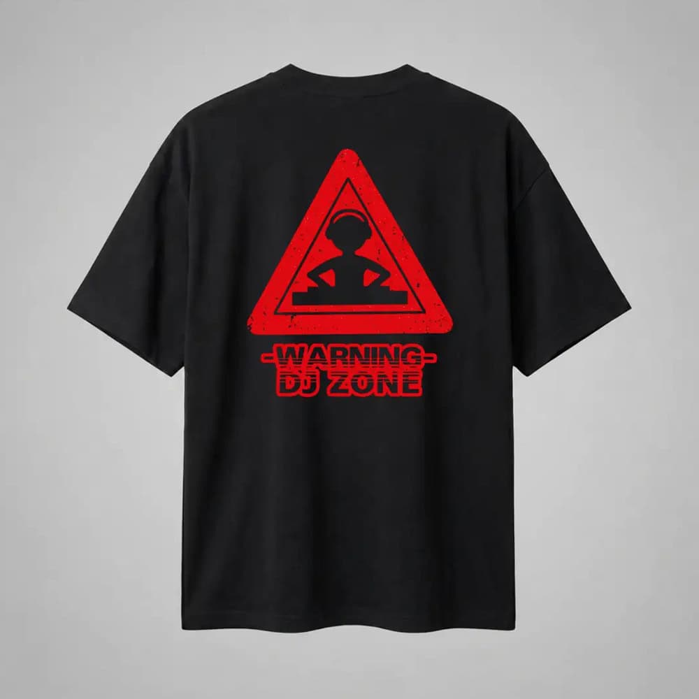Oversize Premium T-Shirt Dj Zone - Siyah