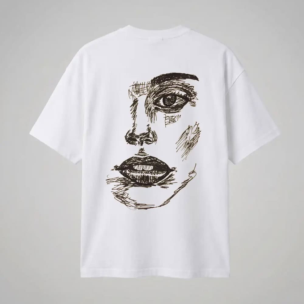 Oversize Premium T-Shirt Face - Beyaz
